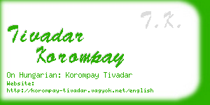 tivadar korompay business card